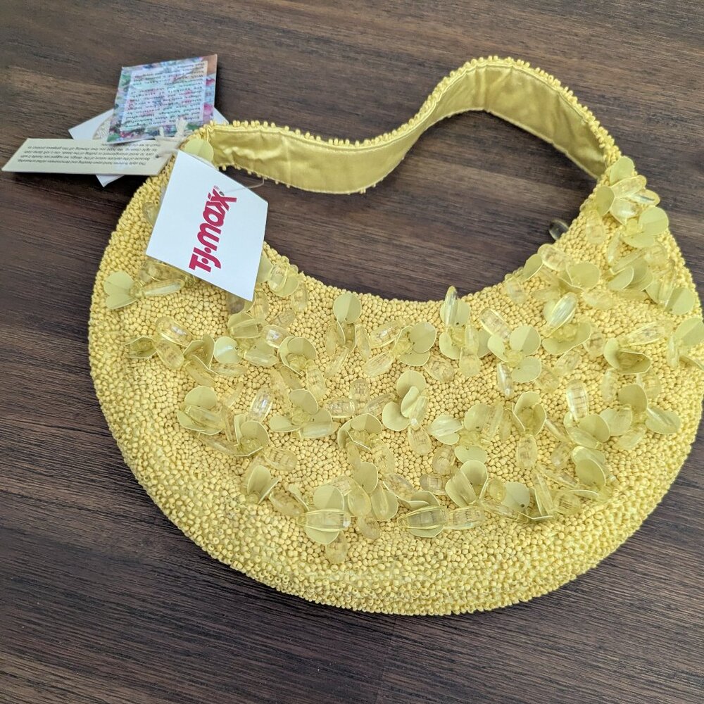 Artisan crafted from India Beaded Bag NWT